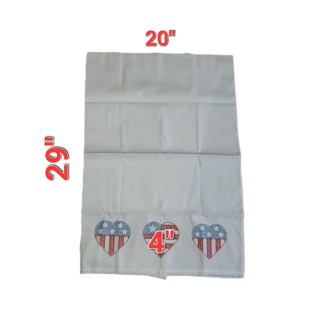 New HANDMADE PATRIOTIC PILLOWCASES Red White & Blue Cross-stitch Hearts